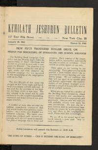 Kehilath Jeshurun Bulletin