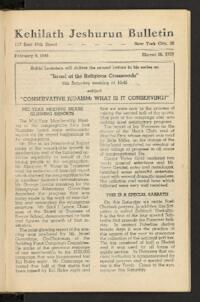 Kehilath Jeshurun Bulletin