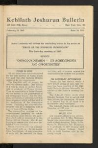 Kehilath Jeshurun Bulletin