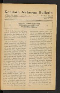 Kehilath Jeshurun Bulletin