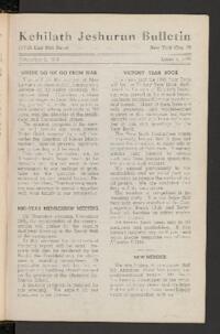 Kehilath Jeshurun Bulletin