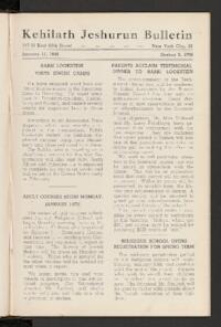 Kehilath Jeshurun Bulletin