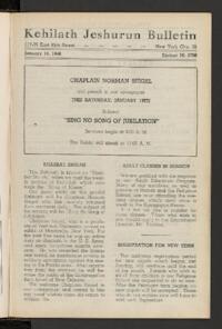 Kehilath Jeshurun Bulletin