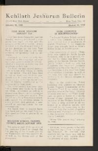 Kehilath Jeshurun Bulletin
