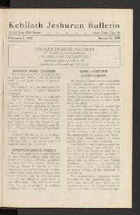Kehilath Jeshurun Bulletin