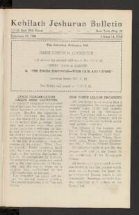 Kehilath Jeshurun Bulletin