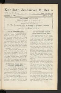 Kehilath Jeshurun Bulletin