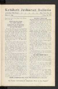 Kehilath Jeshurun Bulletin