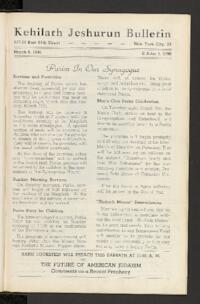 Kehilath Jeshurun Bulletin