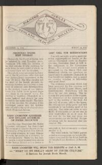 Kehilath Jeshurun Bulletin