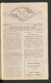 Kehilath Jeshurun Bulletin