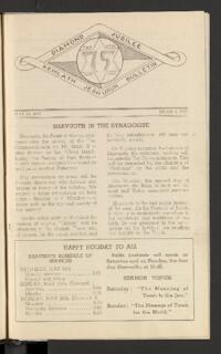 Kehilath Jeshurun Bulletin