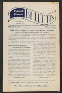 Kehilath Jeshurun Bulletin Vol. XV No. 4
