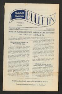 Kehilath Jeshurun Bulletin Vol. XV No. 7