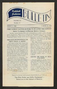 Kehilath Jeshurun Bulletin Vol. XV No. 10