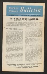Kehilath Jeshurun Bulletin Vol. XV No. 26