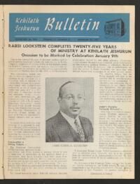 Kehilath Jeshurun Bulletin Vol. XV No. 27