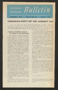 Kehilath Jeshurun Bulletin Vol. XV No. 28