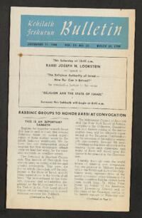 Kehilath Jeshurun Bulletin Vol. XV No. 32
