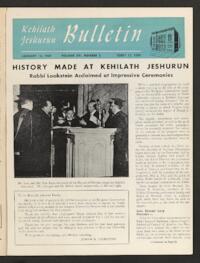 Kehilath Jeshurun Bulletin Vol. XVI No. 2