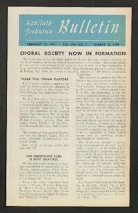 Kehilath Jeshurun Bulletin Vol. XVI No. 7