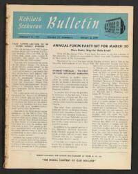 Kehilath Jeshurun Bulletin Vol. XVI No. 8