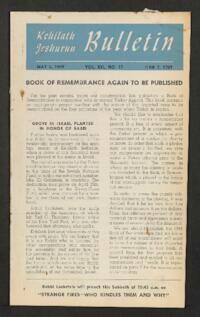 Kehilath Jeshurun Bulletin Vol. XVI No. 17