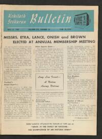 Kehilath Jeshurun Bulletin Vol. XVI No. 18