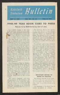 Kehilath Jeshurun Bulletin Vol. XVI No. 20