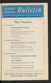 Kehilath Jeshurun Bulletin Vol. XVII No. 8