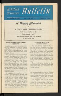 Kehilath Jeshurun Bulletin Vol. XVII No. 15