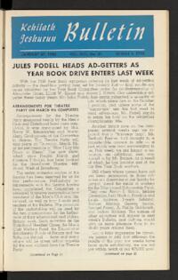 Kehilath Jeshurun Bulletin Vol. XVII No. 21