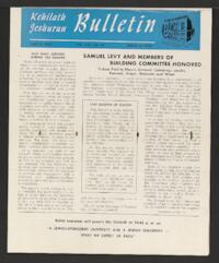 Kehilath Jeshurun Bulletin Vol. XVII No. 39