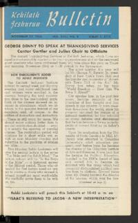 Kehilath Jeshurun Bulletin Vol. XVIII No. 9