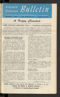 Kehilath Jeshurun Bulletin Vol. XVIII No. 12