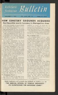 Kehilath Jeshurun Bulletin Vol. XVIII No. 17