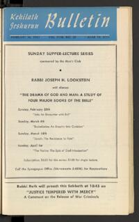 Kehilath Jeshurun Bulletin Vol. XVIII No. 23