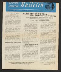 Kehilath Jeshurun Bulletin Vol. XIX No. 1