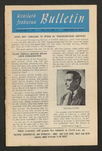 Kehilath Jeshurun Bulletin Vol. XIX No. 9