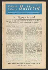 Kehilath Jeshurun Bulletin Vol. XIX No. 15
