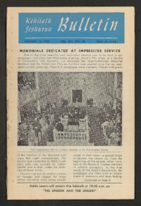 Kehilath Jeshurun Bulletin Vol. XIX No. 18