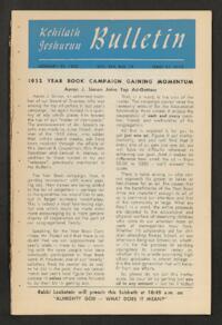 Kehilath Jeshurun Bulletin Vol. XIX No. 19