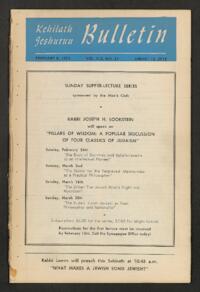 Kehilath Jeshurun Bulletin Vol. XIX No. 21