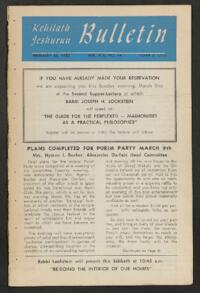 Kehilath Jeshurun Bulletin Vol. XIX No. 24
