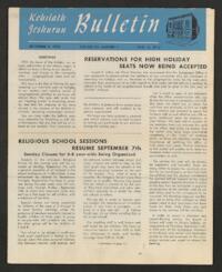Kehilath Jeshurun Bulletin Vol. XX No. 1