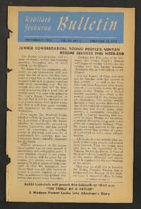 Kehilath Jeshurun Bulletin Vol. XX No. 9