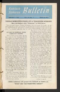 Kehilath Jeshurun Bulletin Vol. XX No. 17
