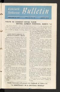 Kehilath Jeshurun Bulletin Vol. XX No. 23