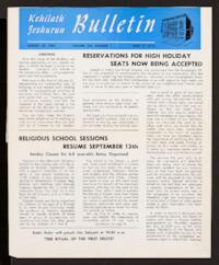 Kehilath Jeshurun Bulletin Vol. XXI No. 1