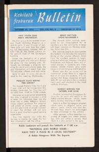 Kehilath Jeshurun Bulletin Vol. XXI No. 8